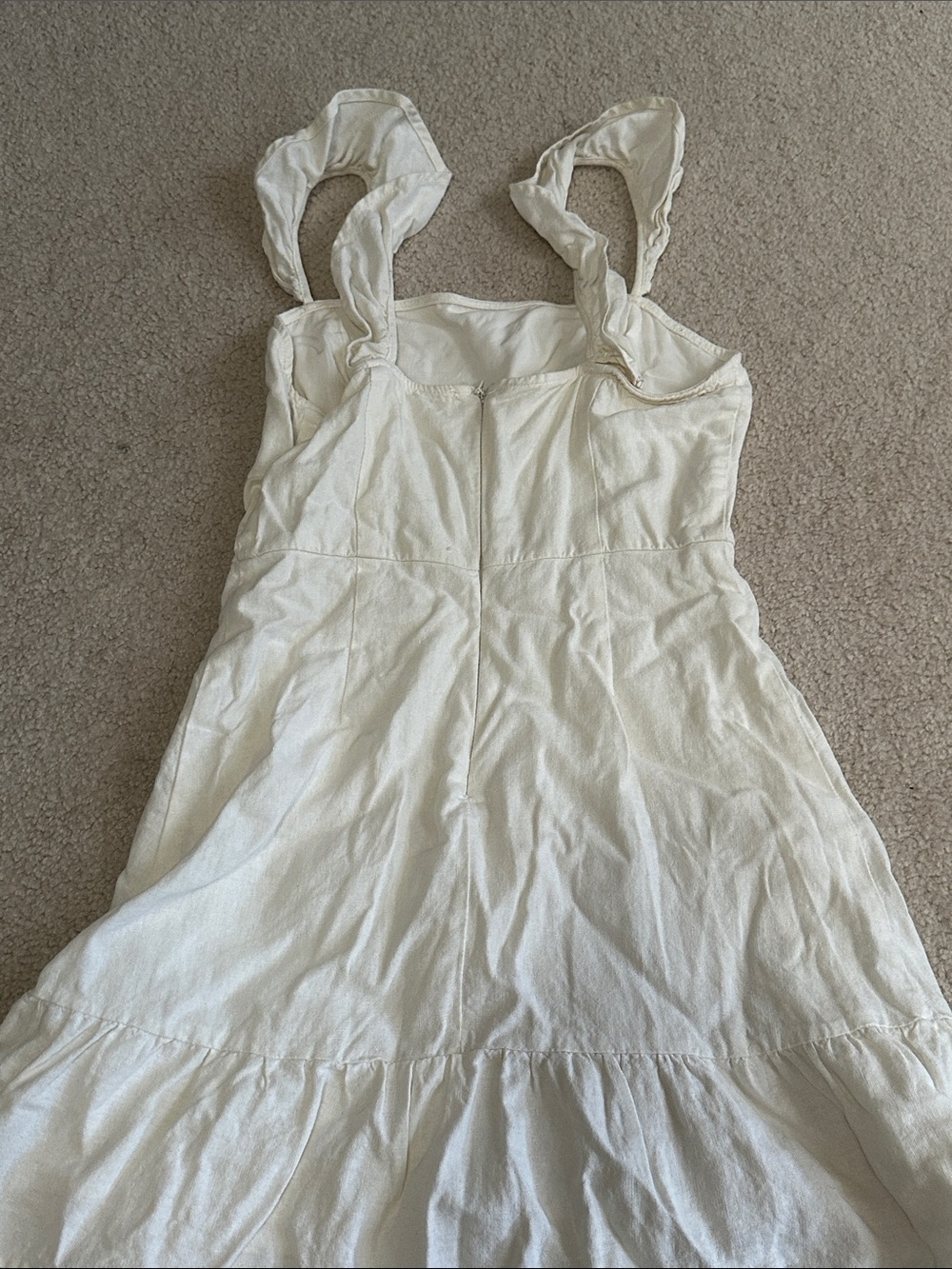White Ruffle-Hem Sundress - Picture 3 of 3